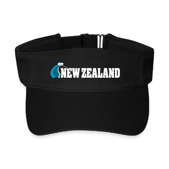 Kiwi-Vogel-Karikatur Neuseeland - Recyceltes Visor Cap - Schwarz - Vorne