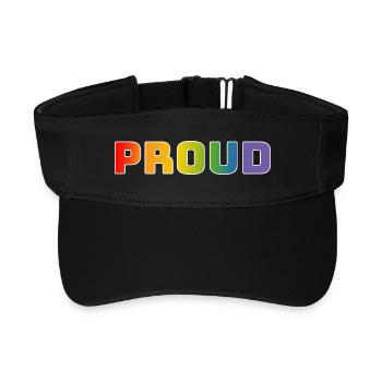 Regenbogen proud weiss - Recyceltes Visor Cap - Schwarz - Vorne