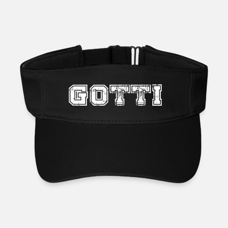 Lettrage universitaire vieilli de Gotti - Visière de sport recyclée - noir