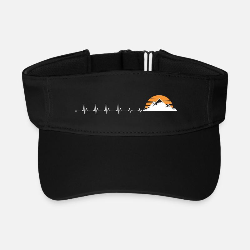 Heartbeat mountain sunset - Recycled Sun Visor Cap - black