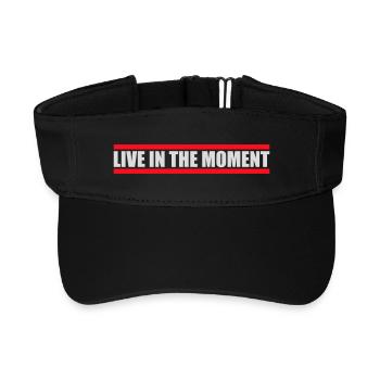 Live In The Moment Mindfulness Presence Awareness - Recycled Sun Visor Cap - black - Front