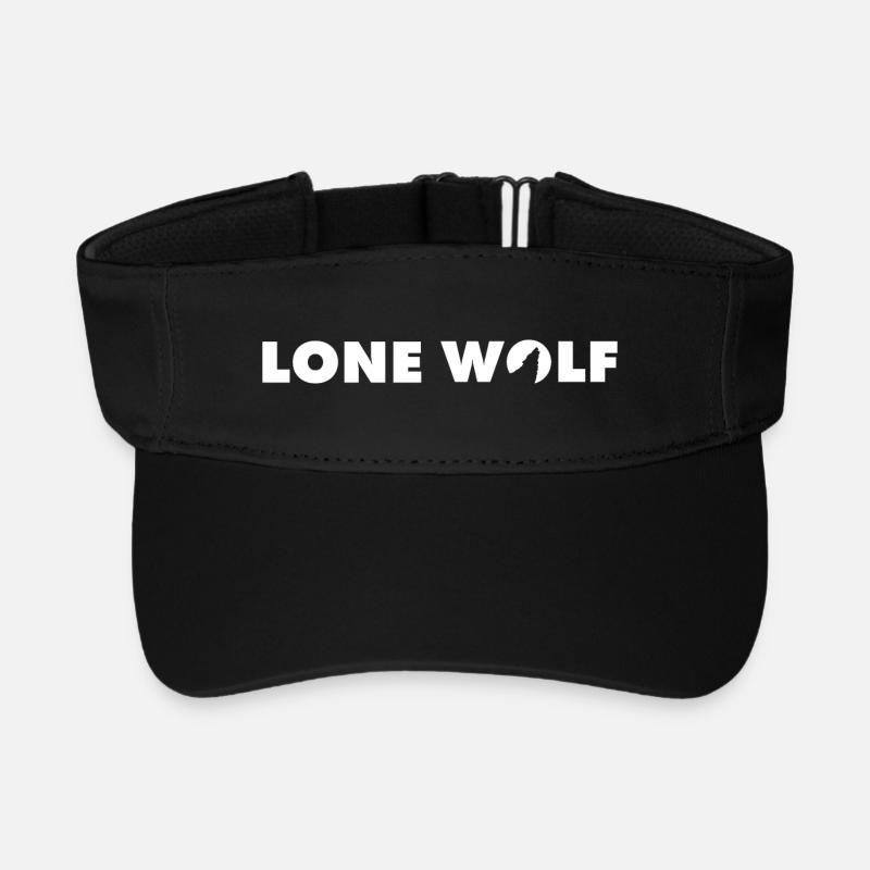 Lone wolf Schriftzug in weiß - Recyceltes Visor Cap - Schwarz