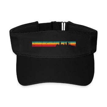 Rétro coucher de soleil Skyline - Visière de sport recyclée - noir - Devant