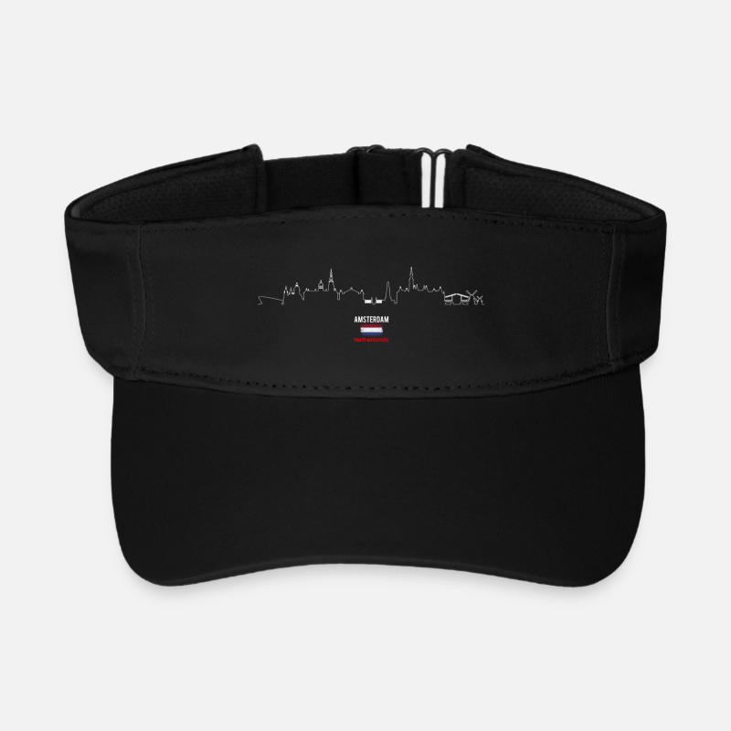 Skyline Amsterdam Heartbeat - Recycled Sun Visor Cap - black