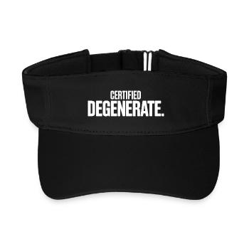 Certified Degenerate - Funny Gen Alpha Memes - Recycled Sun Visor Cap - black - Front