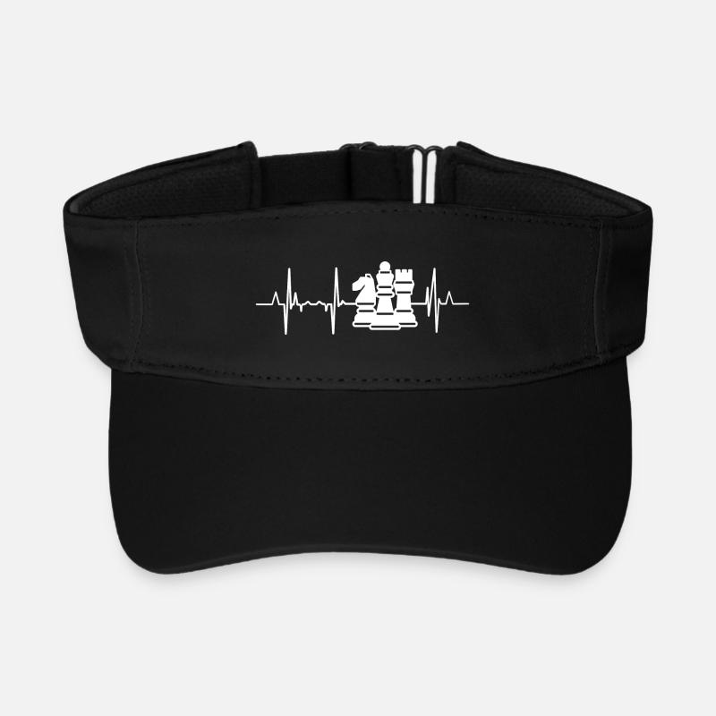 Palpitations cardiaques d’échecs - Visière de sport recyclée - noir