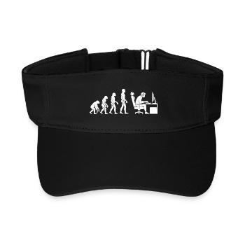 Evolution ends at the desk - Recycled Sun Visor Cap - black - Front