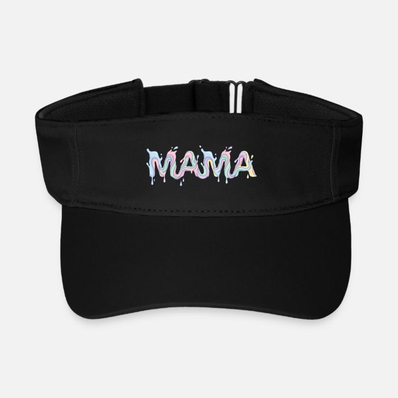 Mom Lettering - Mother's Day - Recycled Sun Visor Cap - black