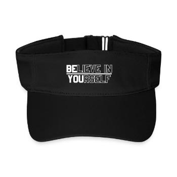 Motivierende Textgestaltung für mehr Selbstvertrauen - Recyceltes Visor Cap - Schwarz - Vorne