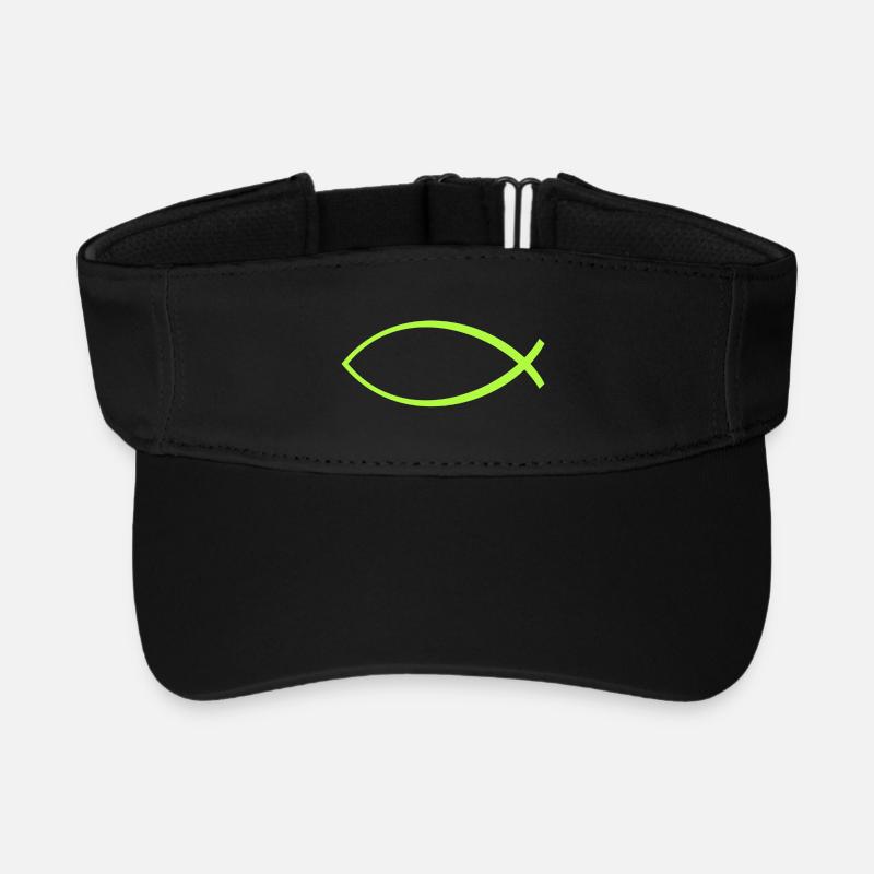 Ichtus Fischapfel grün - Recyceltes Visor Cap - Schwarz