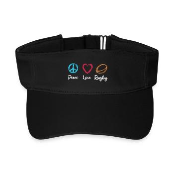 Peace Love Rugby - Recycled Sun Visor Cap - black - Front