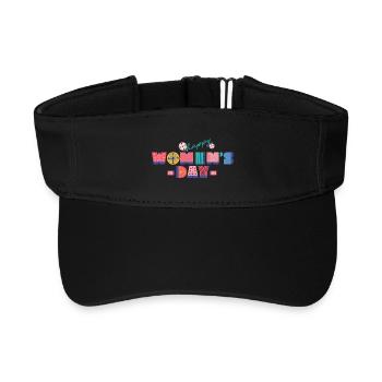internationaler Frauentag - Recyceltes Visor Cap - Schwarz - Vorne
