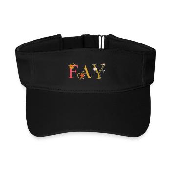 FAY name decorated with flowers - Recycled Sun Visor Cap - black - Front