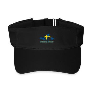 Curling Rocks Sweden Fan Merch - Recycled Sun Visor Cap - black - Front