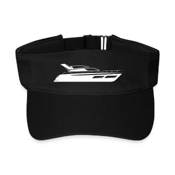 yacht boat tour ship symbol water sea captain - Recycled Sun Visor Cap - black - Front
