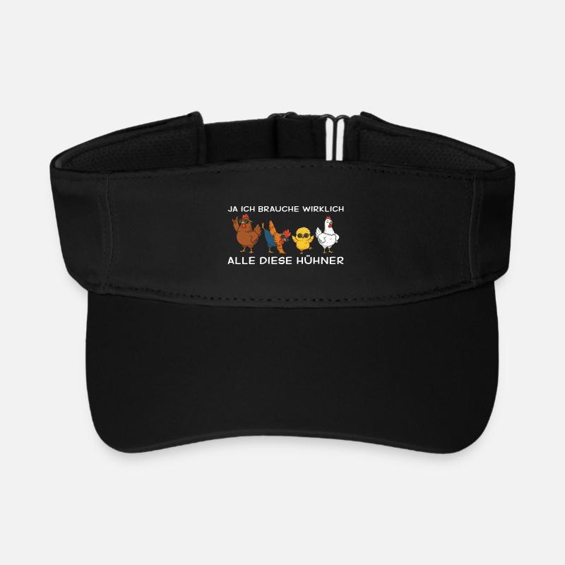 Chicken mom yes I need all these chickens - Recycled Sun Visor Cap - black