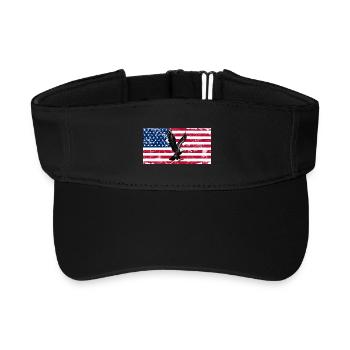 Freiheitsadler über US Flagge - Recyceltes Visor Cap - Schwarz - Vorne