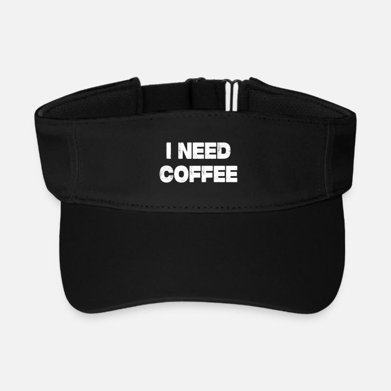 J’ai besoin de café - Visière de sport recyclée - noir
