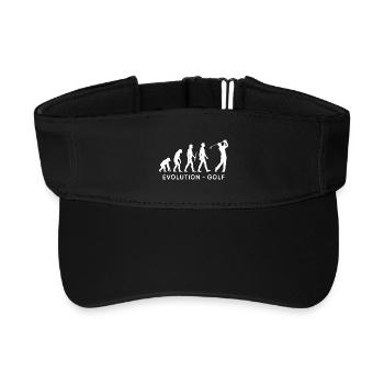 Evolution Golf Lustiger Golfer Humor Design - Recyceltes Visor Cap - Schwarz - Vorne