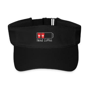 Caffeine = 100% charge - Recycled Sun Visor Cap - black - Front