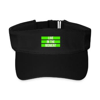 Live In The Moment Mindfulness Presence Awareness - Recycled Sun Visor Cap - black - Front
