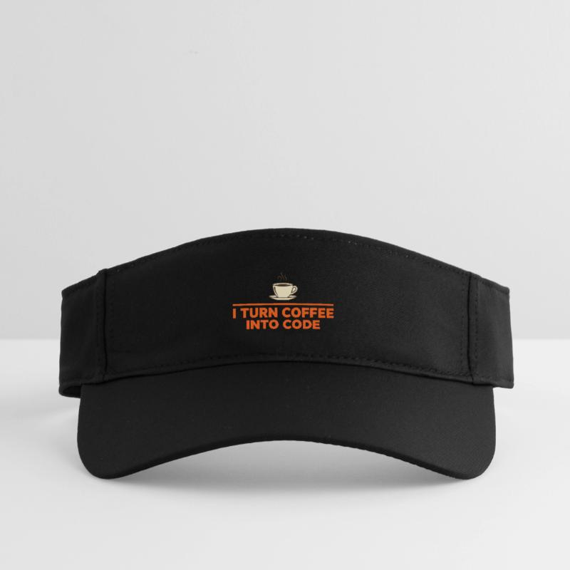 I Turn Coffee Into Code – Programmer Retro Recycled Sun Visor Cap