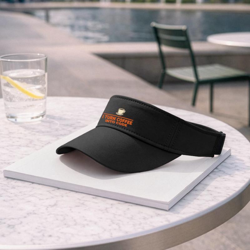I Turn Coffee Into Code – Programmer Retro Recycled Sun Visor Cap