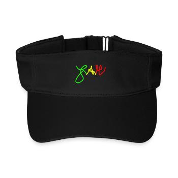 Jah in Trio colours Red Gold Green - Recycled Sun Visor Cap - black - Front