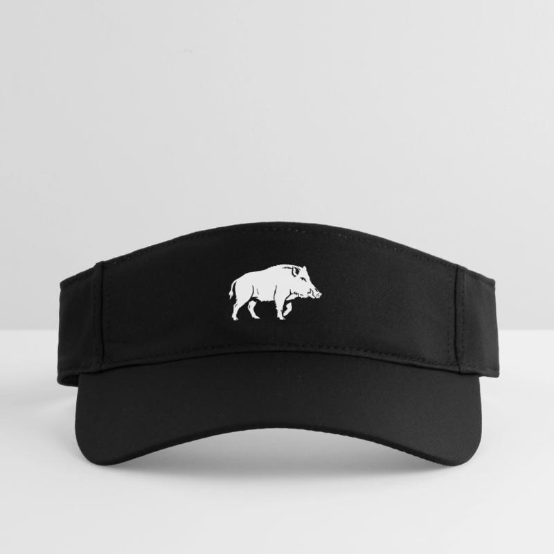 Wild Boar Silhouette Shadow Clean Vector Recycled Sun Visor Cap