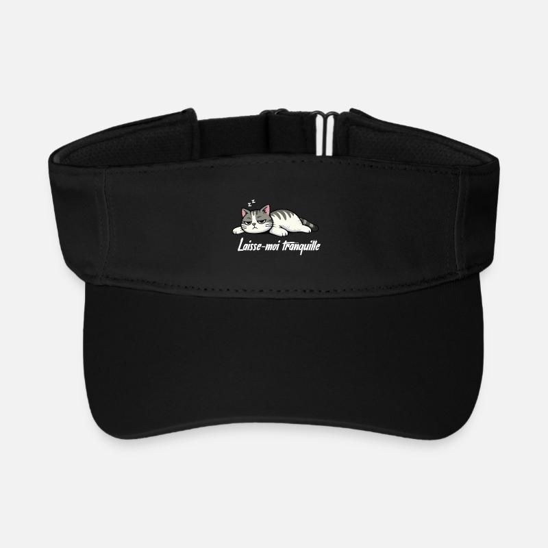 T-shirt Chat Laisse-moi tranquille drôle - Visière de sport recyclée - noir