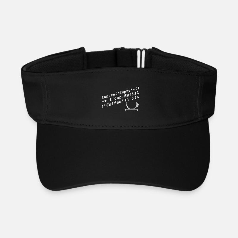 Programmers generate code from coffee - Recycled Sun Visor Cap - black
