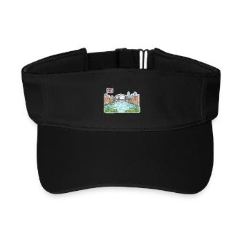 Newcastle Skyline, Tyne Bridge, Salbei, Gateshead, Kunst - Recyceltes Visor Cap - Schwarz - Vorne