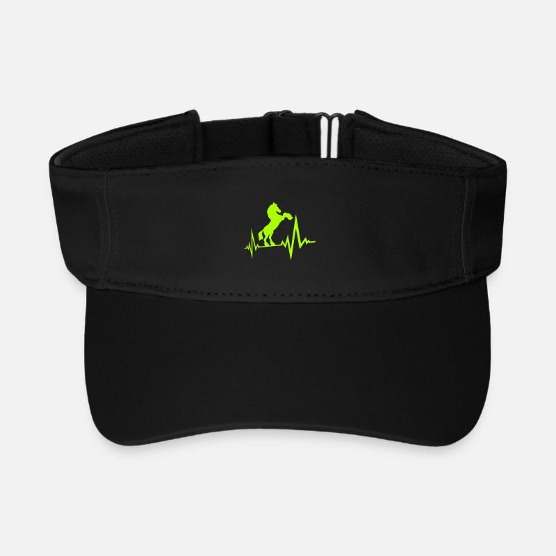 Horse Pulse Heartbeat Frequency ECG Line Cool Fun - Recycled Sun Visor Cap - black
