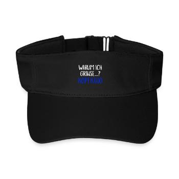 Warum Ich Grinse Kopfkino Funny Slogan Humour - Recyceltes Visor Cap - Schwarz - Vorne