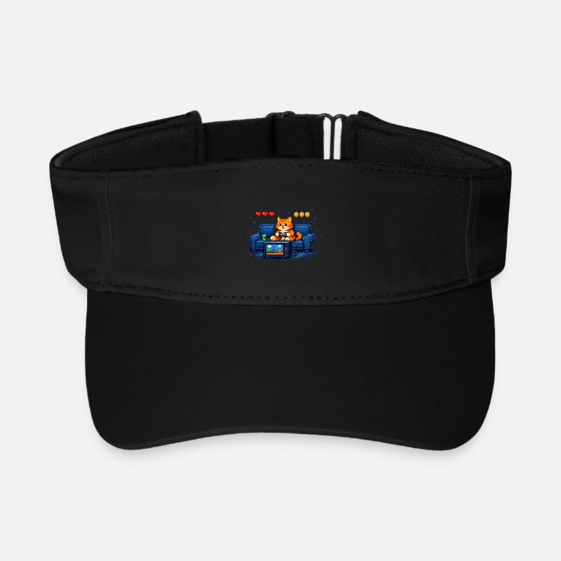 Zocken Katze – PC Gamer Humor - Recyceltes Visor Cap - Schwarz