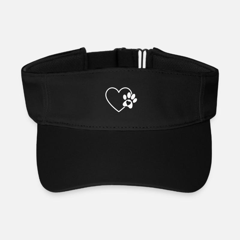 Heart Paw Love - Recycled Sun Visor Cap - black