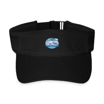 Sea of clouds over the ocean - Recycled Sun Visor Cap - black - Front