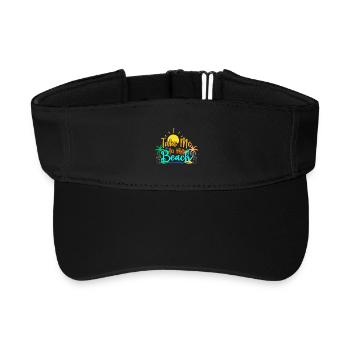 Sunset Beach Vacation Graphic - Recycled Sun Visor Cap - black - Front