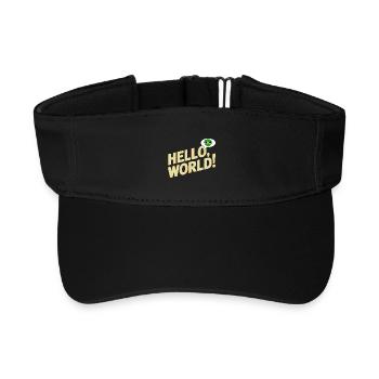 Playful Alien Hello World Design - Recycled Sun Visor Cap - black - Front