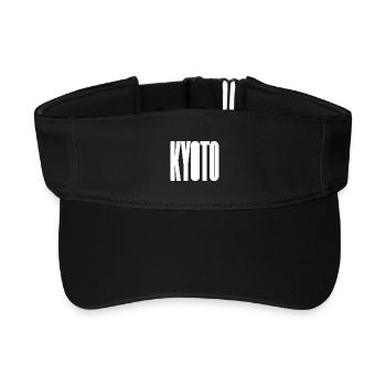 Kyoto - Japan City Bold Typografie Design - Recyceltes Visor Cap - Schwarz - Vorne