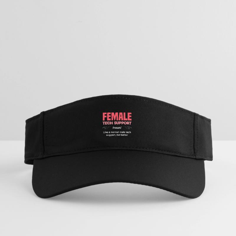 Tech Support Woman Definition IT Admin Computer Recycled Sun Visor Cap