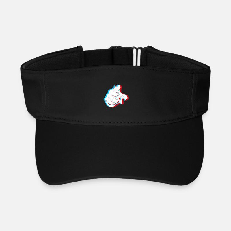 I want YOU - 3D finger - Recycled Sun Visor Cap - black
