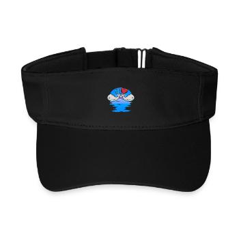Baby Whale Fish Marine Mammal Kids Peace - Recycled Sun Visor Cap - black - Front