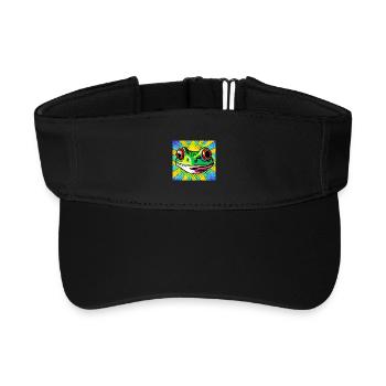 Frosch Pop Art - Recyceltes Visor Cap - Schwarz - Vorne