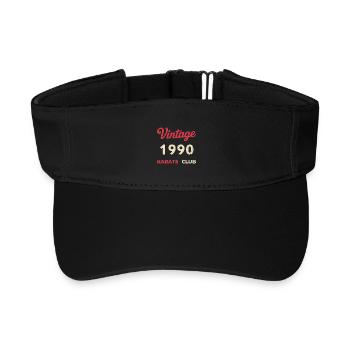 Vintage 1990 – Année de naissance rétro du Karate Club - Visière de sport recyclée - noir - Devant