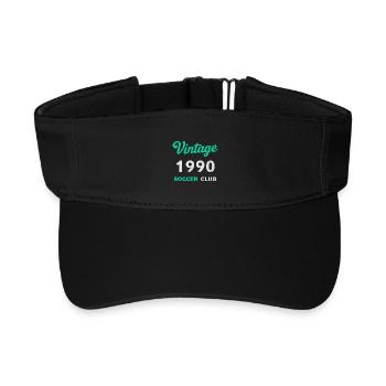 Vintage 1990 – Soccer Club Retro Birth Year - Recycled Sun Visor Cap - black - Front