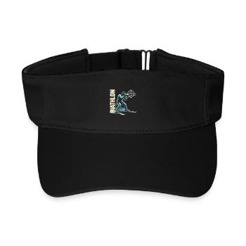 Biathlon Passion Liebhaber Geschenk - Recyceltes Visor Cap - Schwarz - Vorne