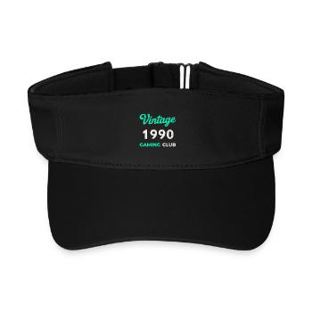 Vintage 1990 – Gaming Club Retro Birth Year - Recycled Sun Visor Cap - black - Front