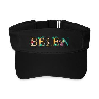 BELEN name decorated with flowers - Recycled Sun Visor Cap - black - Front