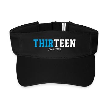 13th Birthday 2026 Thirteen Teen Gift Idea - Recycled Sun Visor Cap - black - Front
